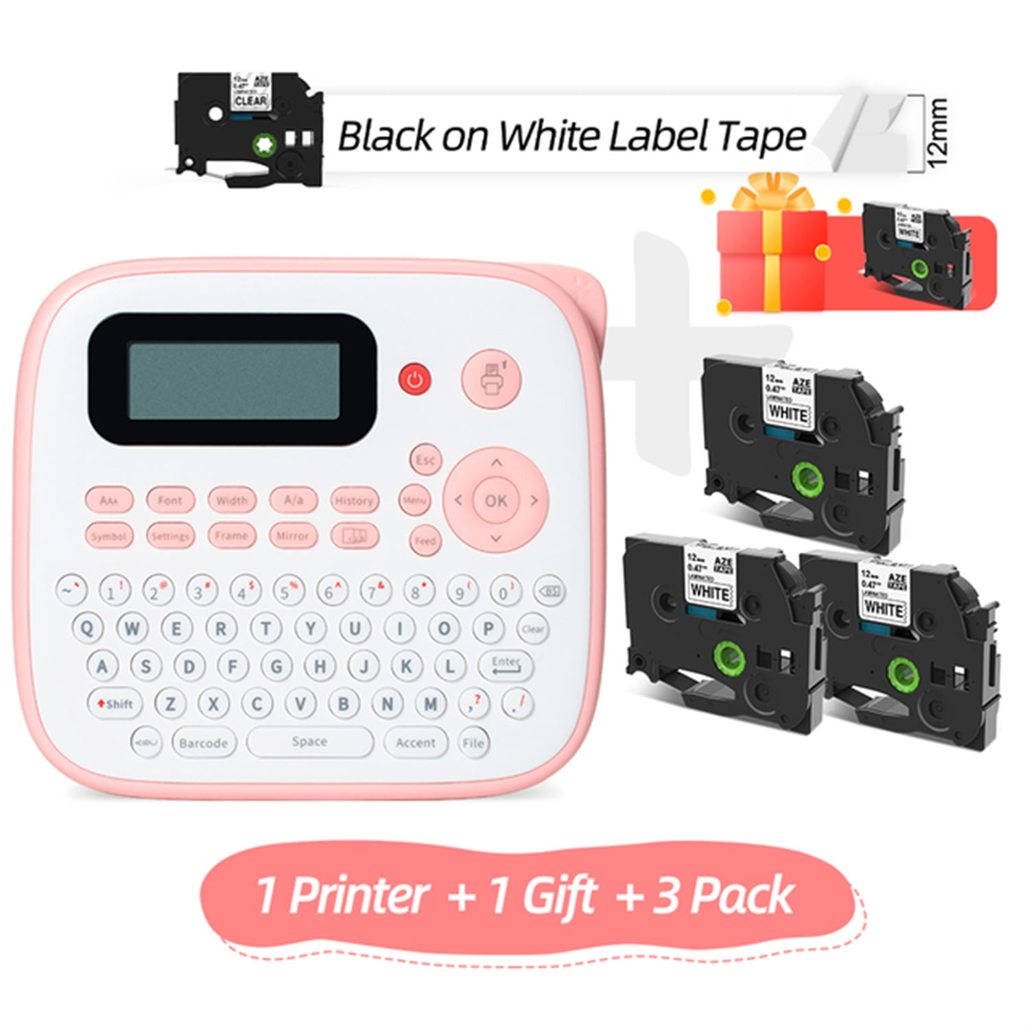Portable Printer Label Maker Keyboard Desktop Labeling Machine