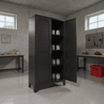 thumbnail image 4 of Homy Casa 61" Tall Garage Storage Cabinet with Adjustable Shelves, Heavy Duty Utility Organizer Black, 4 of 10