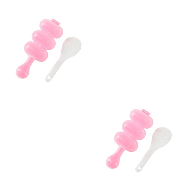 Cateissary Molde para hacer bolas de arroz, cocina artesanal, fabricante de rollos hecho a mano, restaurante casero, comedor, cafetería, molde con cuchara Rosado 2piezas Cateissary CBP443125