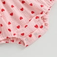 thumbnail image 6 of Bagilaanoe Newborn Baby Girl Valentine's Day Rompers Heart Print Short Puff Sleeve Bodysuits + Headband 3M 6M 12M 18M Infant Casual One Piece Jumpsuit, 6 of 7