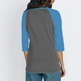 thumbnail image 4 of Tops for Women 3/4 Sleeve Round Neck Color Blocked T-shirt,Blouse for Women Plus Size 2-Gray XL, 4 of 4