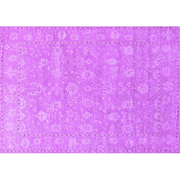 Ahgly Company Indoor Rectangle Oriental Purple Traditional Area Rugs, 4' x 6'