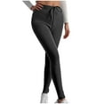 thumbnail image 3 of Admvng Womens Leggings Soft Warm Fleece Lined Leggings High Waisted Drawstring Yoga Athletic Pants, Size S-2XL, 3 of 8