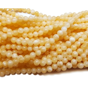 4mm Honey Yellow Jade Round Beads ForJewelry Making