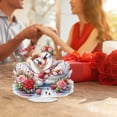thumbnail image 3 of Flopesn Romantic Valentine's Day DIY Diamond Art Painting Decorative Ornament, Animal Creative Design Acrylic Home Decor Tabletop Ornament (Single-Sided Diamonds)-Swan Wedding-B, 3 of 7