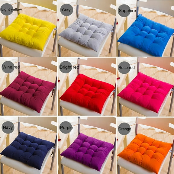 Meidiya Soft Chair Cushion Thicken Solid Color Pads with Ties Non Slip Square 15.7" x 15.7" Seat Cover for Dining Room Kitchen Office