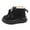 Black, variant on Kids Platform Snow Boots Trendy Lace up Fuzzy Lined Ankle Booties Boys Girls Comfy Chunky Soft Sole Winter Short Boots 9.5 Toddler Black
