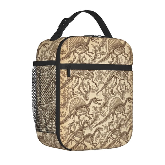 Dinosaurs Skeleton Lunch Bag Reusable Insulated Lunch Box For Women Men Waterproof Lunch Tote Thermal Cooler Lunch Tote Bag For Work Office Travel Picnic