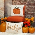 thumbnail image 6 of Nassau Collection 20" Beige and Orange Fall Harvest Pumpkin Knitted Throw Pillow, 6 of 7
