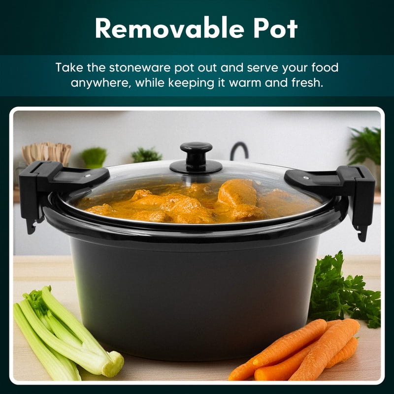 Elite Cuisine MST512 8.5Qt. Stainless Steel Programmable Slow Cooker with locking lid