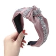 thumbnail image 2 of GROFRY Hair Hoop High-end Rhinestone Strips Stretchable Women Comfortable Wear Head Bands for Holiday, 2 of 8