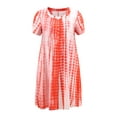 thumbnail image 4 of DARING DIVA Plus Size Tie Dye Summer Short Sleeves Dress 1X Orange, 4 of 5