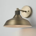 thumbnail image 6 of Globe Electric Sutton Matte Brass Outdoor Wall Sconce with Textured Socket, No Battery Required, 6 of 8