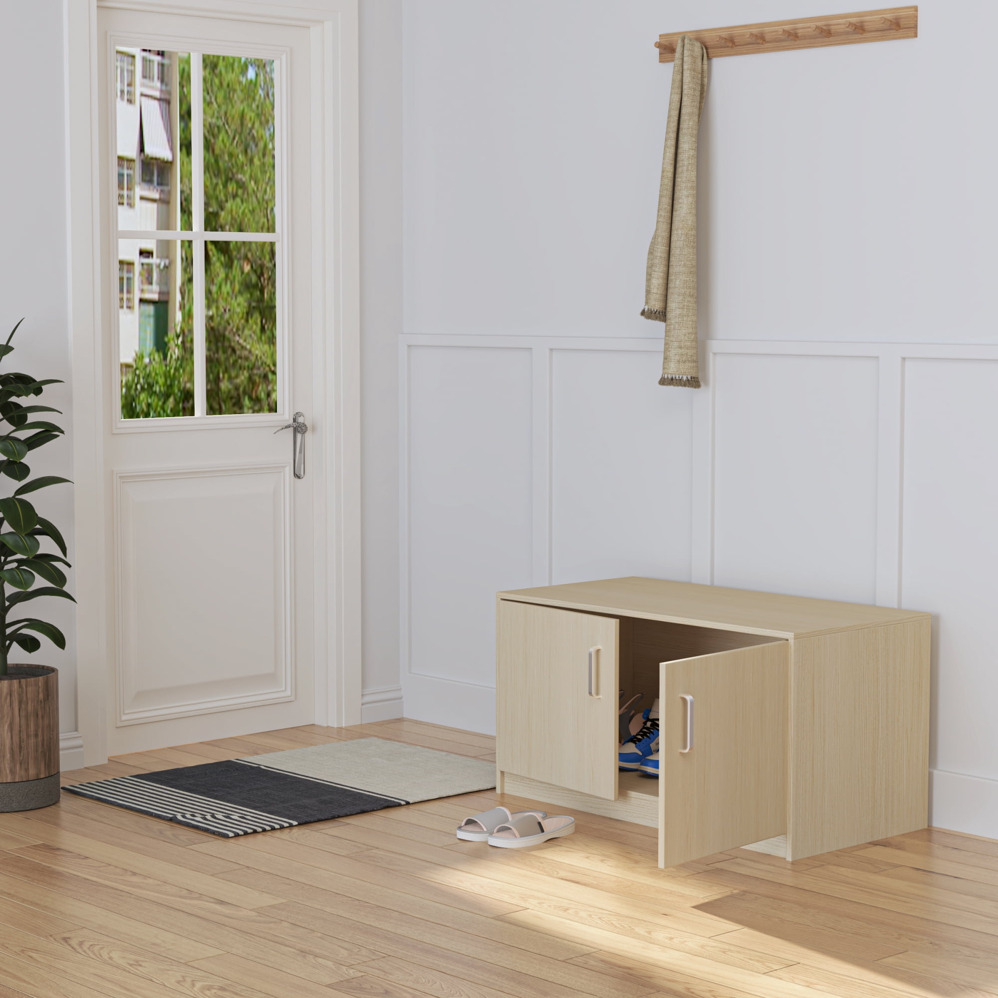 Wooden Hamster and Guinea Pig Cage with Storage Cabinet, Acrylic Windows, Easy Cleaning, and Interactive Design - Spacious Habitat for Small Pets