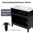 thumbnail image 5 of 36" Bathroom Vanity with Sink, Black Bathroom Cabinet with Drawers, Solid Frame and MDF Board, One Package, 5 of 10