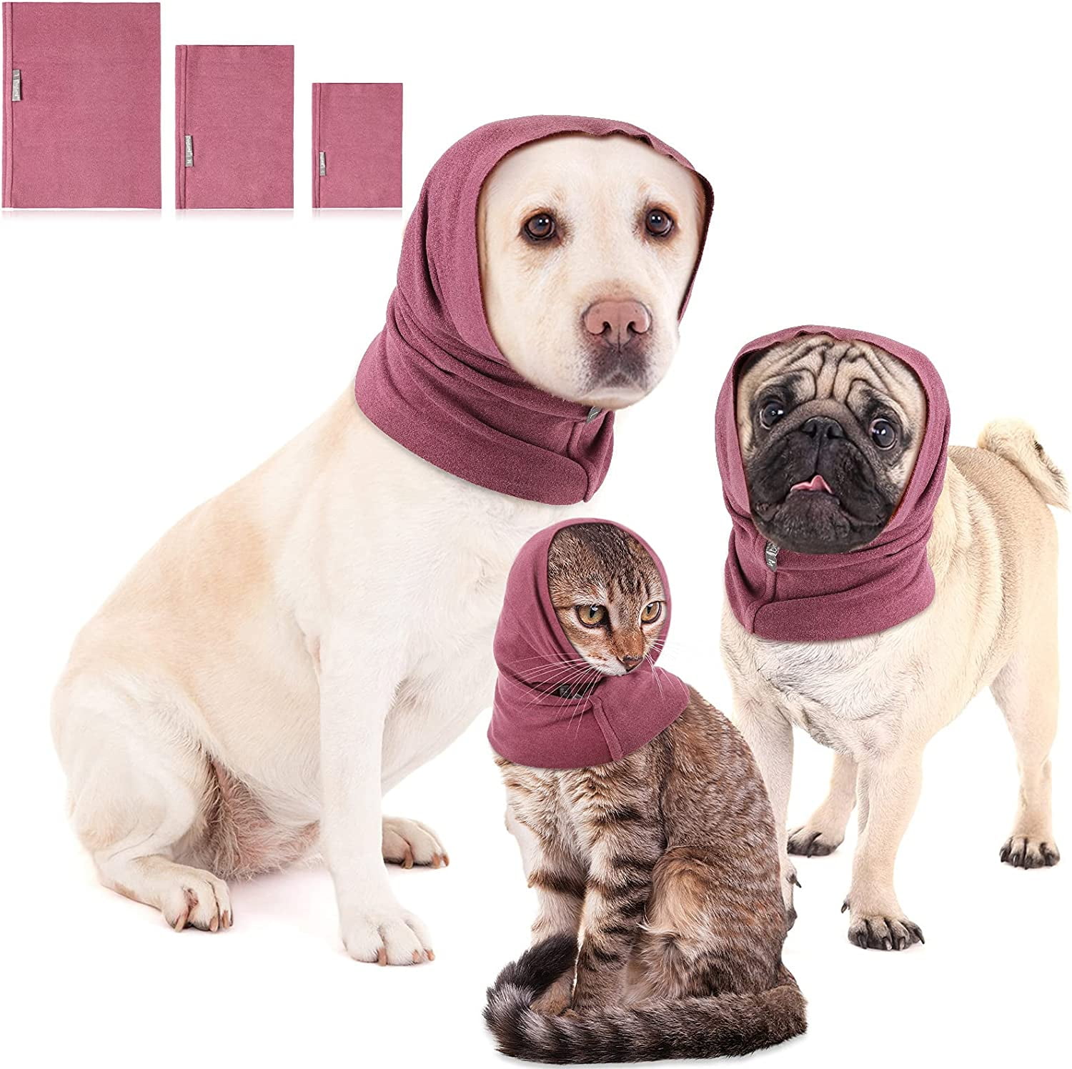 3 Pieces Calming Dog Ears Cover Pet Ear Flap Head Wrap Noise Protection Dog Earmuffs Dog Neck