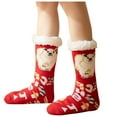 thumbnail image 3 of Christmas Socks Floor Thick Velvet Mid Calf Socks Home Sleep Carpet Fall Winter Warm Cozy Funky Comfortable Womens Crew Socks Red, 3 of 4