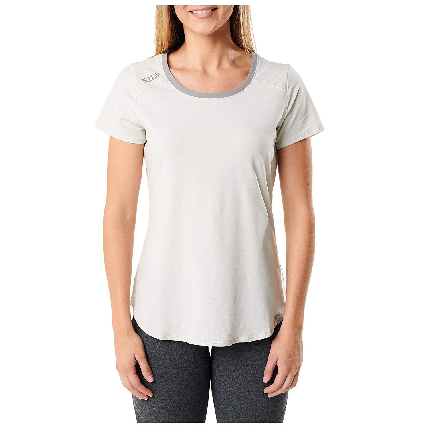 5.11 Women's Freya Short Sleeve Tactical Top, Style 31147, Pebble Heather,  XL