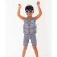 thumbnail image 4 of Splash About Toddler Boy's Short John Floatsuit - One-Piece swimsuit with added coverage on thighs - Navy/White Stripe 1-2 Years, 4 of 4