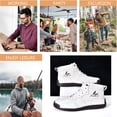 thumbnail image 4 of Mens Casual Leather Boots Vintage Lace Up High Top Bare Boots Lightweight Non-Slip Driving Flat Shoes White 12 US, 4 of 7