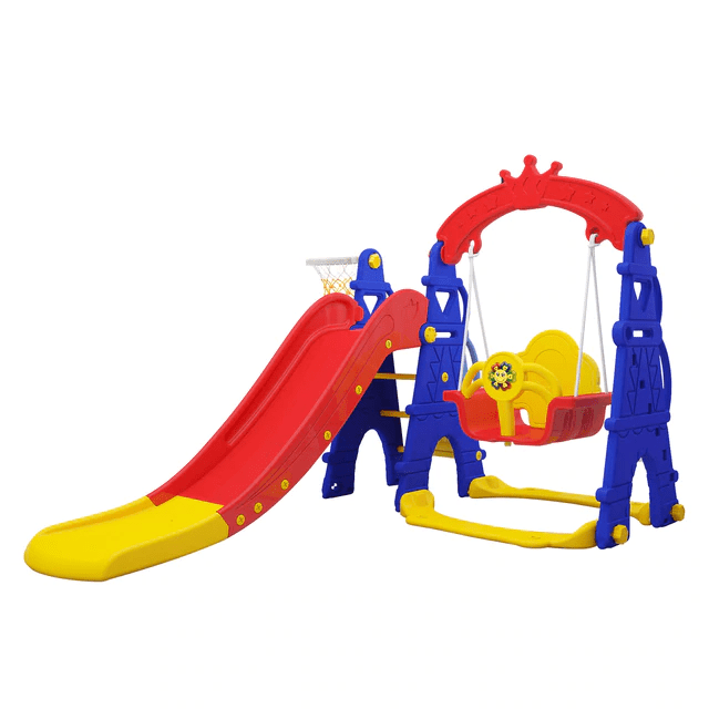 4-in-1 Slide Swing for Kids Toddlers Sport Center Playset 