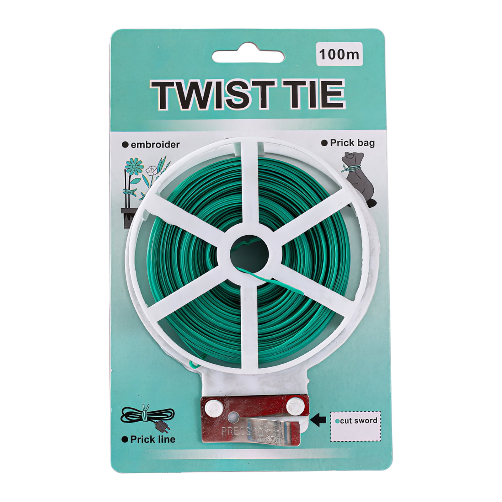 36 ea Miracle Gro SMG12118W 80 ft Roll Green Plastic Plant Twist Tie w Cutter 