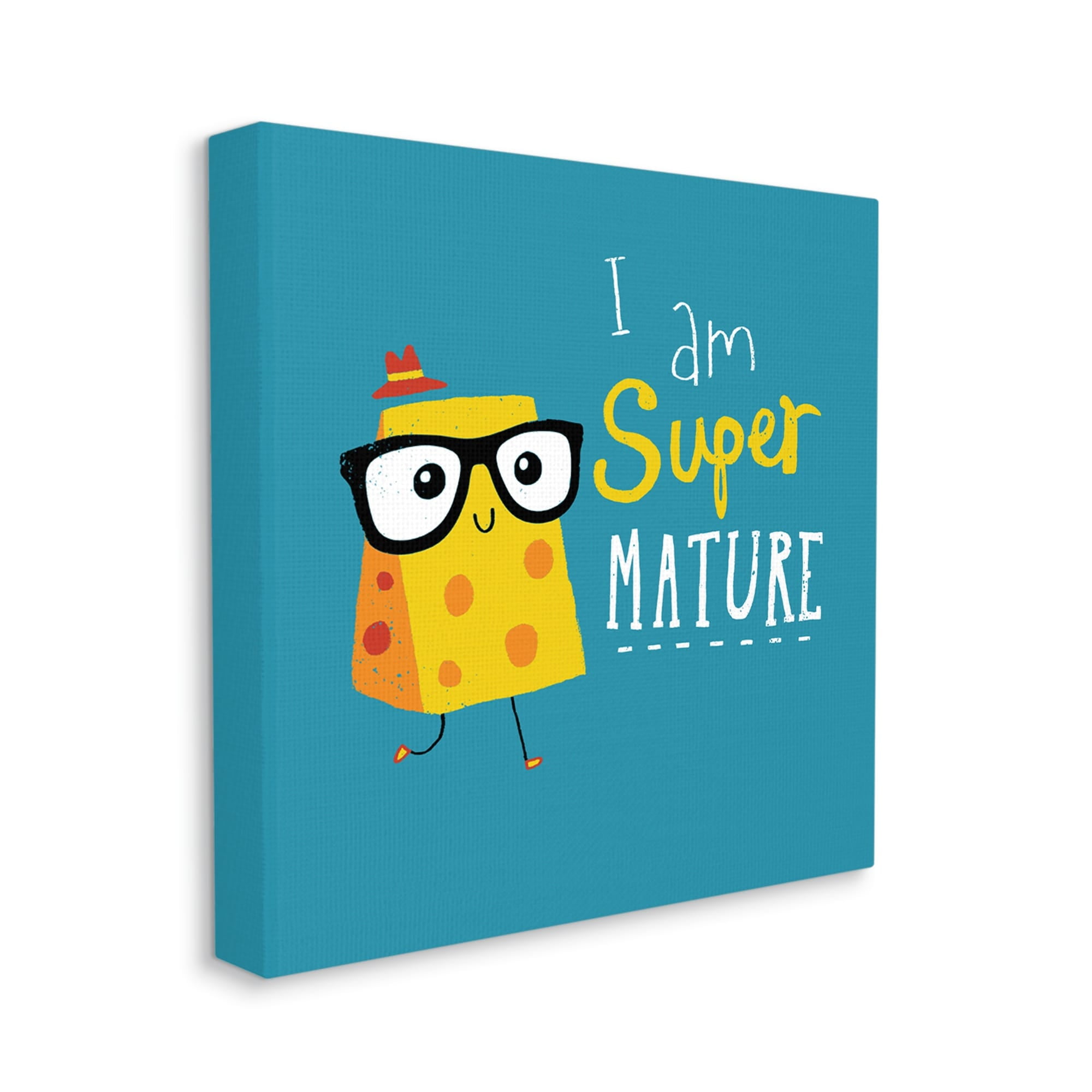 Stupell Industries Super Mature Swiss Cheese Humor Phrase Typography Canvas Wall Art, 36 x 36, Design by Michael Buxton