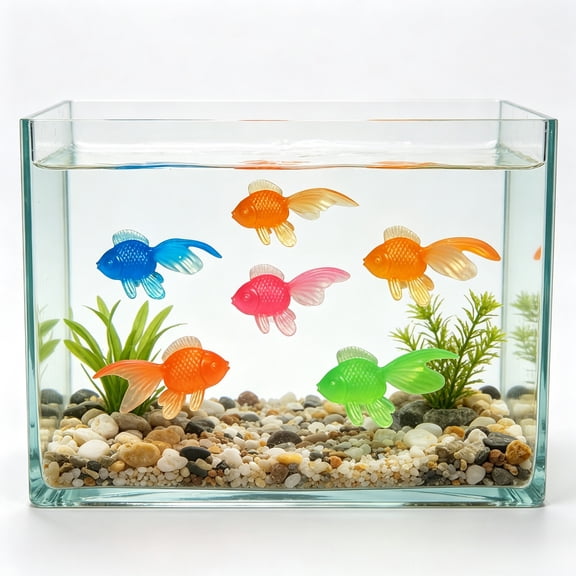 6 Pcs Fake Floating Fishes Plastic Fake Goldfish Artificial Aquarium Fishes Colorful Realistic Artificial Moving Fish Ornament Decorations for Aquarium Fish Tank,Aquarium Décor (Muiltcolor)