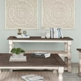 thumbnail image 2 of Rustic French Console in Distressed White/Brown Wood Dining Sideboard/Sofa Table, 2 of 7
