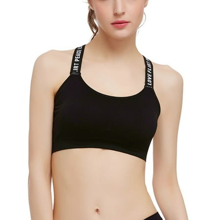 

Feiona Women Sports Bra Seamless Letter Racerback Fitness Vest Tops