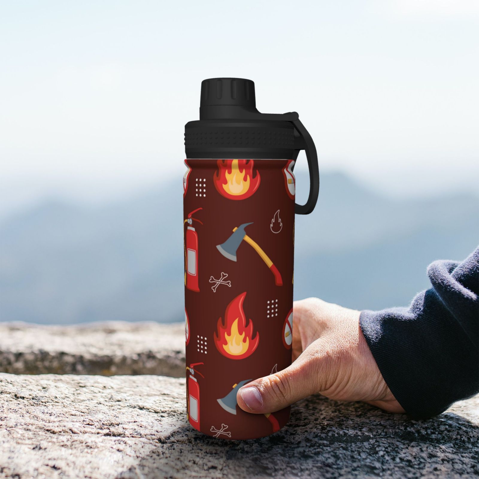 Hirioo Fire Extinguisher for 18oz Sports Insulated Kettle for Gym Hiking Camping Running Mountain Bike Outdoor Sports