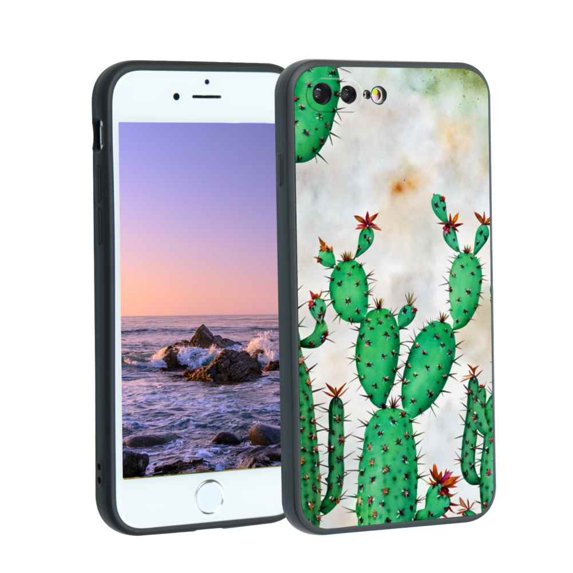Cactus-watercolor-118 Phone Case, Degined for iPhone 8 Plus Case Men Women, Flexible Silicone Shockproof Case for iPhone 8 Plus