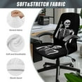 thumbnail image 5 of Xixirimido Skull Black Print Computer Office Chair Covers Stretchable Soft Fit Universal Desk Rotating Slipcovers, Removable Washable Chair Protector Cover with Button, Large, 5 of 6