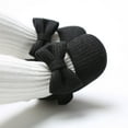 thumbnail image 2 of HUANBAI Soft Yarn Knit Baby Sneakers With Bow For Girls First Walking Shoes Sole Toddler Prewalker Booties Crib Shoes For born To 24 Months 0-6 Months, 2 of 4