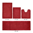 thumbnail image 2 of Better Trends 4 Piece Premium Bathroom Rug Set 100% Cotton Soft Tufted Bath Mat Water absorbent Reversible U shape Toilet Bath Rug Perfect for Bathroom, Shower and Bathtub Use, Red - Edge Collection, 2 of 5