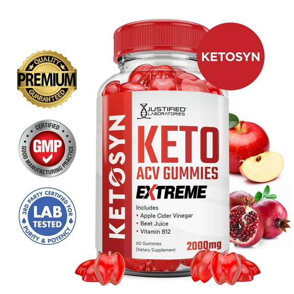 Ketosyn Keto Extreme ACV Gummies 2000mg Dietary Supplement 60 Gummys