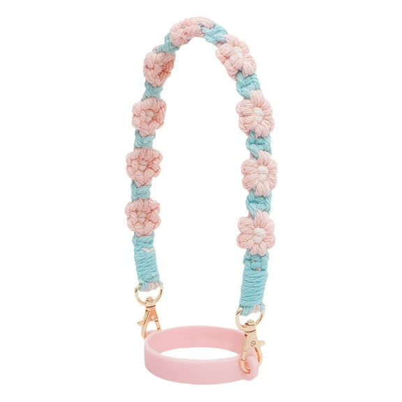 Water Bottle Handle Strap - Handmade Flower Sling Holder, Compatible with 16 - 40oz Bottles, Soft Material, Bohemian Style, Great Gift