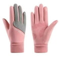 thumbnail image 2 of Dyfzdhu Women Winter Fleece Thickening Elastic Edge Cold Proof Outdoor Driving Riding Sports Non Slip Touched Screen Gloves Unisex Pink, 2 of 8
