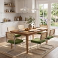 thumbnail image 6 of Zesthouse Rattan Dining Chairs Set of 4, Velvet Upholstered Dining Chairs with Cane Back and Chrome Legs, Mid Century Modern Kitchen Side Chairs for Living Room, Green, 6 of 11