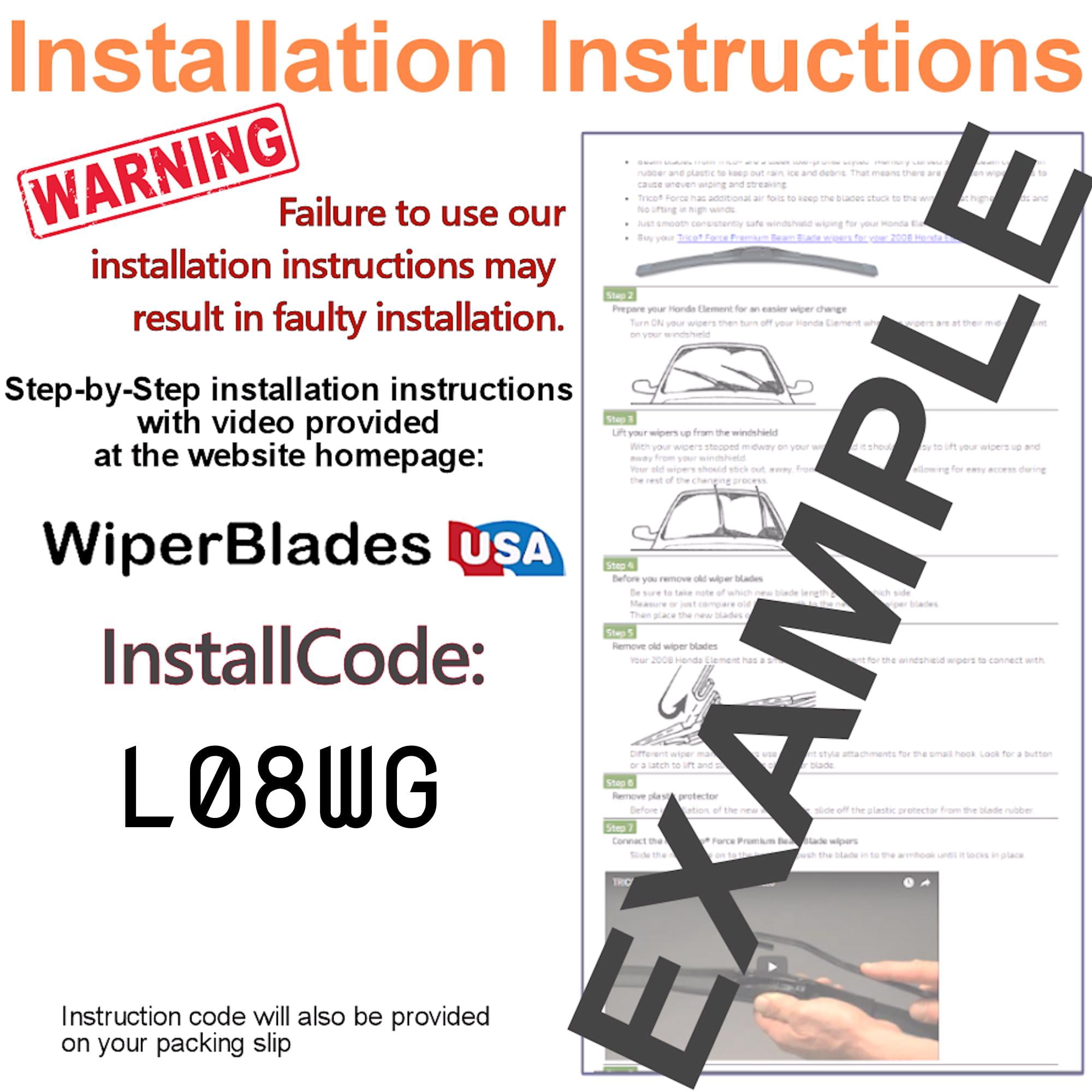2019 Cadillac XT5 Beam Wiper Blades Wipers w/1yr Warranty (Set of 2) (WiperBladesUSA)