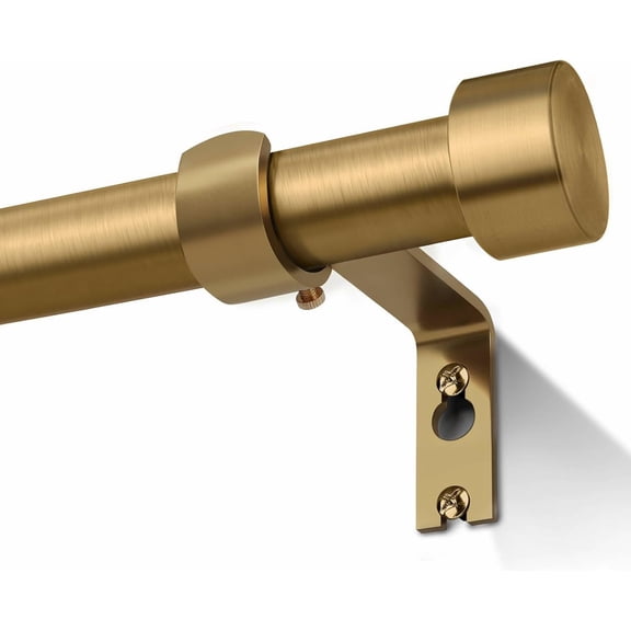 Heavy Duty Brass Gold Curtain Rods for Windows 32-120 Inch Adjustable