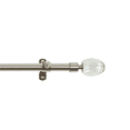 thumbnail image 1 of Crystal Acorn Decorative Telescopic Metal Curtain Rod with Modern Crystal & Metal Finials - Adjustable Size: 66" to 120", 1 of 2