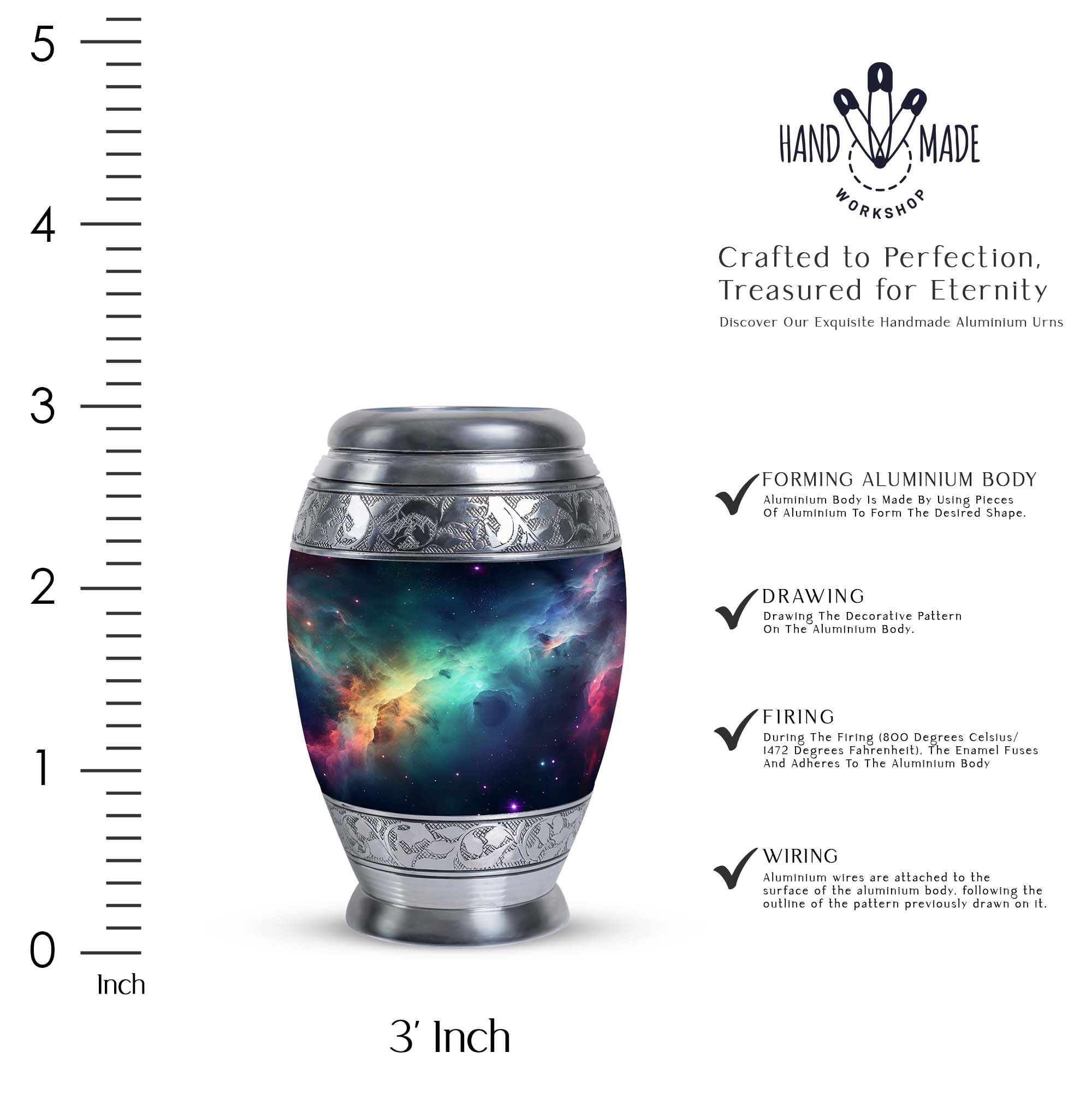Realistic Spiral Galaxy Small Galaxy Urn - Cremation Urn Human Ashes - Funeral Urns For Adult Ashes Men - Urn For Ashes For Women - Urns For Human Ashes Set Of 4 (Size - 3inch, 4pcs)