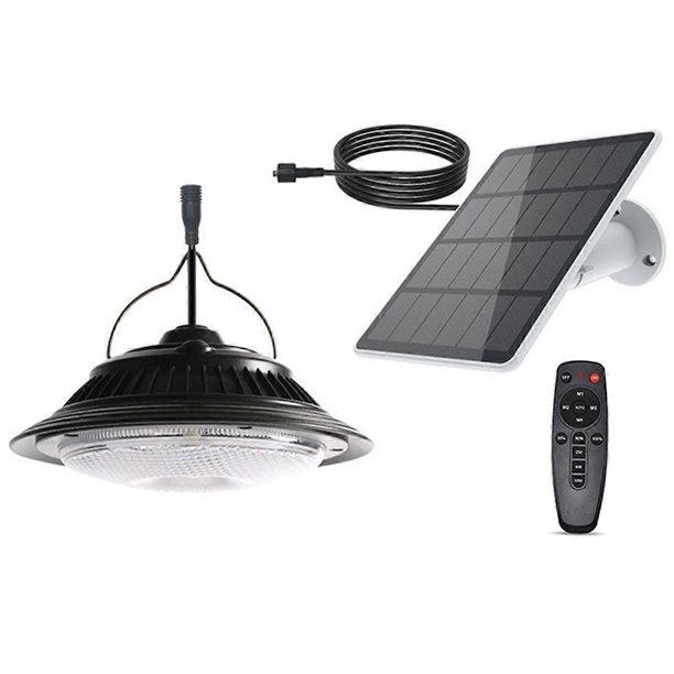 Single Heads Solar Pendant Lights Remote Control Indoor Outdoor Shed Lamp Led Hanging for Storage Room Porch Garden