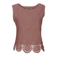 thumbnail image 7 of ClodeEU Women's Floral Lace Blouse ,Crew Neck Sleeveless Summer Tank Tops Pink,Womens Plus M, 7 of 7