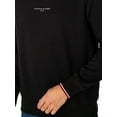 thumbnail image 4 of Tommy Hilfiger Logo Tipped Crew Sweatshirt, Black, 4 of 5