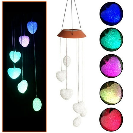 

SUWHWEA Solar Powered Wind Chime Light LED Garden Hanging Lamp Color Changing On Clearance