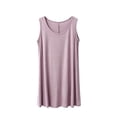 thumbnail image 3 of dazeni Plus Size Soft Modal Sleep Tank Dresses for Women Lightweight Loose Casual Crewneck Sleep Dress Solid Nightgown Sleepwear Purple XXXXL, 3 of 9