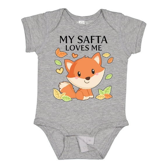 Inktastic My Safta Loves Me Little Fox Boys or Girls Baby Bodysuit