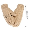 thumbnail image 3 of Women Winter Mittens Gloves Warm Fleece Lining Knit Mittens Gloves Cozy Thick Crochet Cable Plush Gloves for Women Girls, 3 of 4